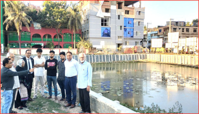 হবিগঞ্জে টাউন মডেল পুকুরের উন্নয়নকাজে পরিবেশ সংগঠকদের অসন্তোষ