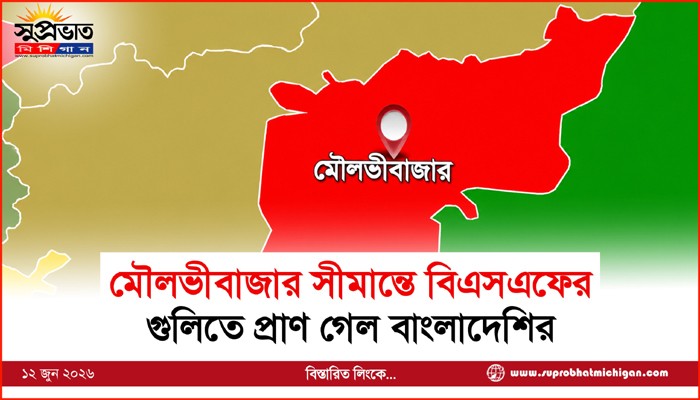 মৌলভীবাজার সীমান্তে বিএসএফের গুলিতে প্রাণ গেল বাংলাদেশির